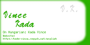 vince kada business card